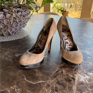Sam Edelman Tan and Black Heels
